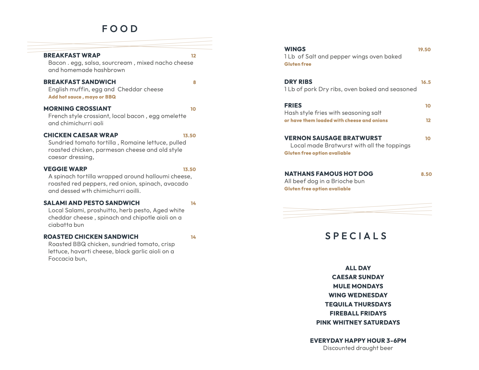 2025 Freddeis Menu 2 food